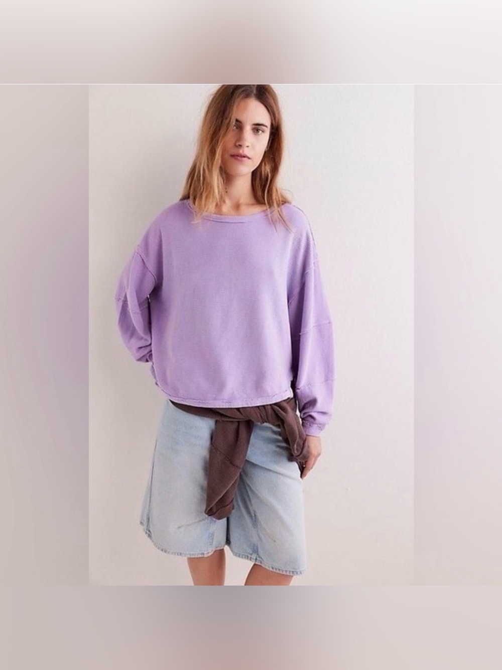 New We the Free by Free People Total Eclipse Long Sleeve Top ~ Sugared Violet